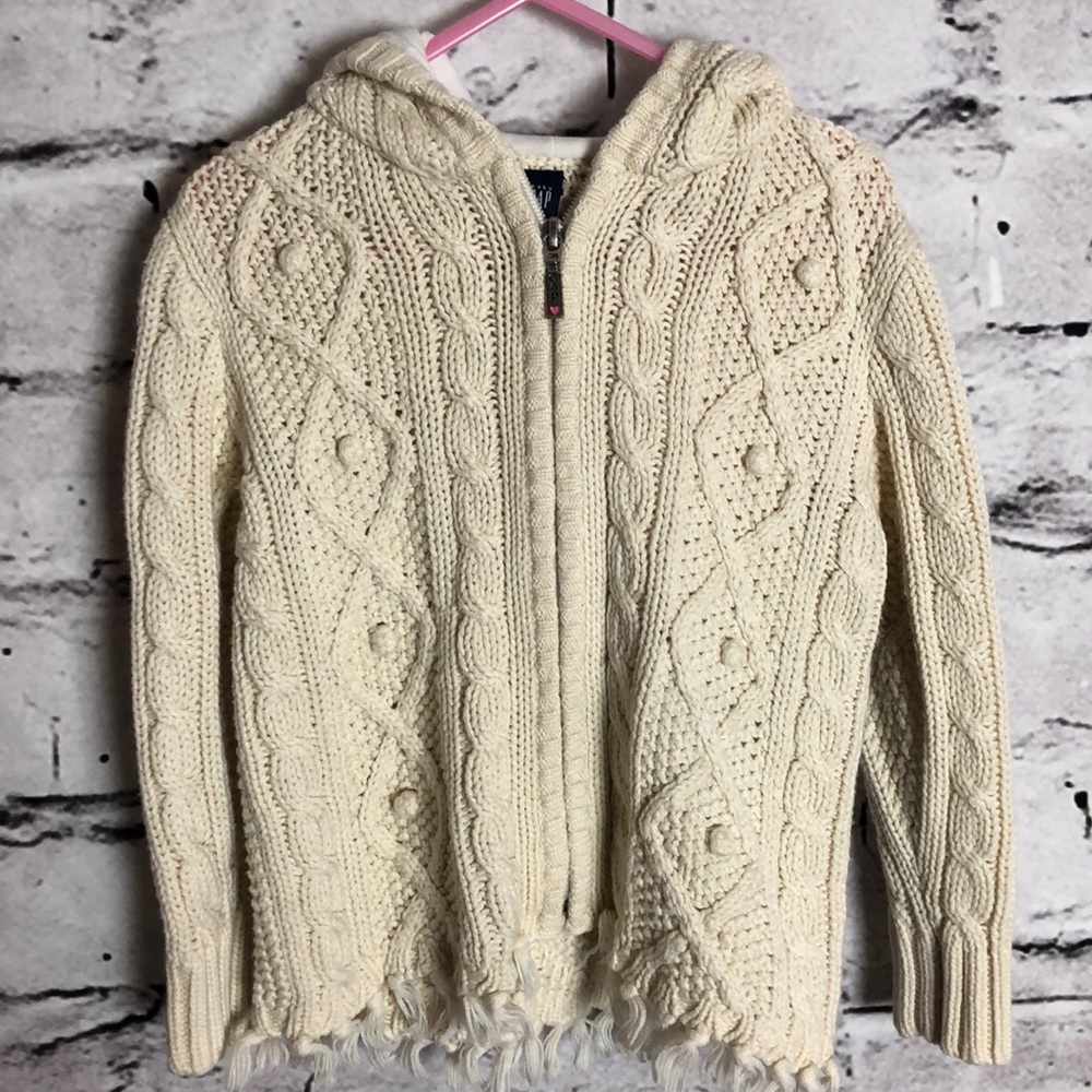 *SOLD* Girls Gap Cream Sweater With Hood.